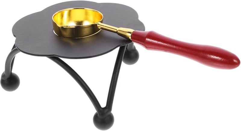 Operitacx 1set Wax Seal Warmer Kit Sealing Wax Stove with Spoon Compact Tabletop Decor Portable for Crafting and Invitations - Image 1