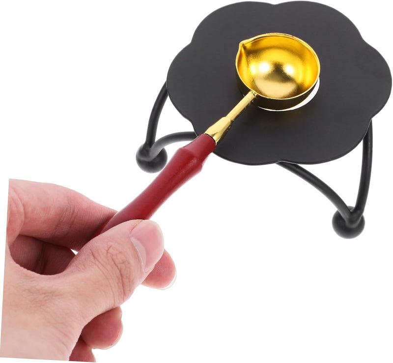 Operitacx 1set Wax Seal Warmer Kit Sealing Wax Stove with Spoon Compact Tabletop Decor Portable for Crafting and Invitations - Image 5