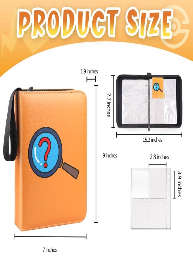 GOROMA Card Binder 9-Pockets, 900 Pockets Card Holder with 50 Removable Sleeves, Trading Card Collector Zipper Album Holder, Orange - Image 2