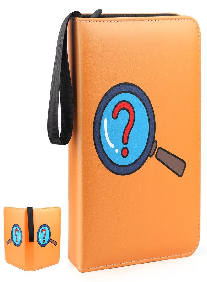 GOROMA Card Binder 9-Pockets, 900 Pockets Card Holder with 50 Removable Sleeves, Trading Card Collector Zipper Album Holder, Orange - Image 1