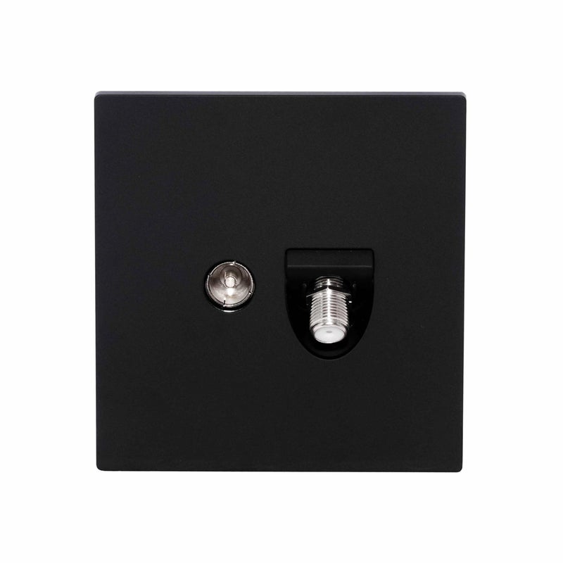 Donmarco Satellite + TV Socket – Ultra Thin Plastic, Dual Function Media Connection (P1MB-023) - Image 1