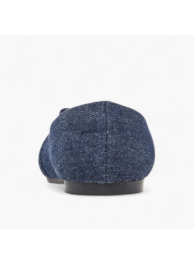 Little Missy Girls Metal Accent Slip-On Ballerina Shoes - Image 5