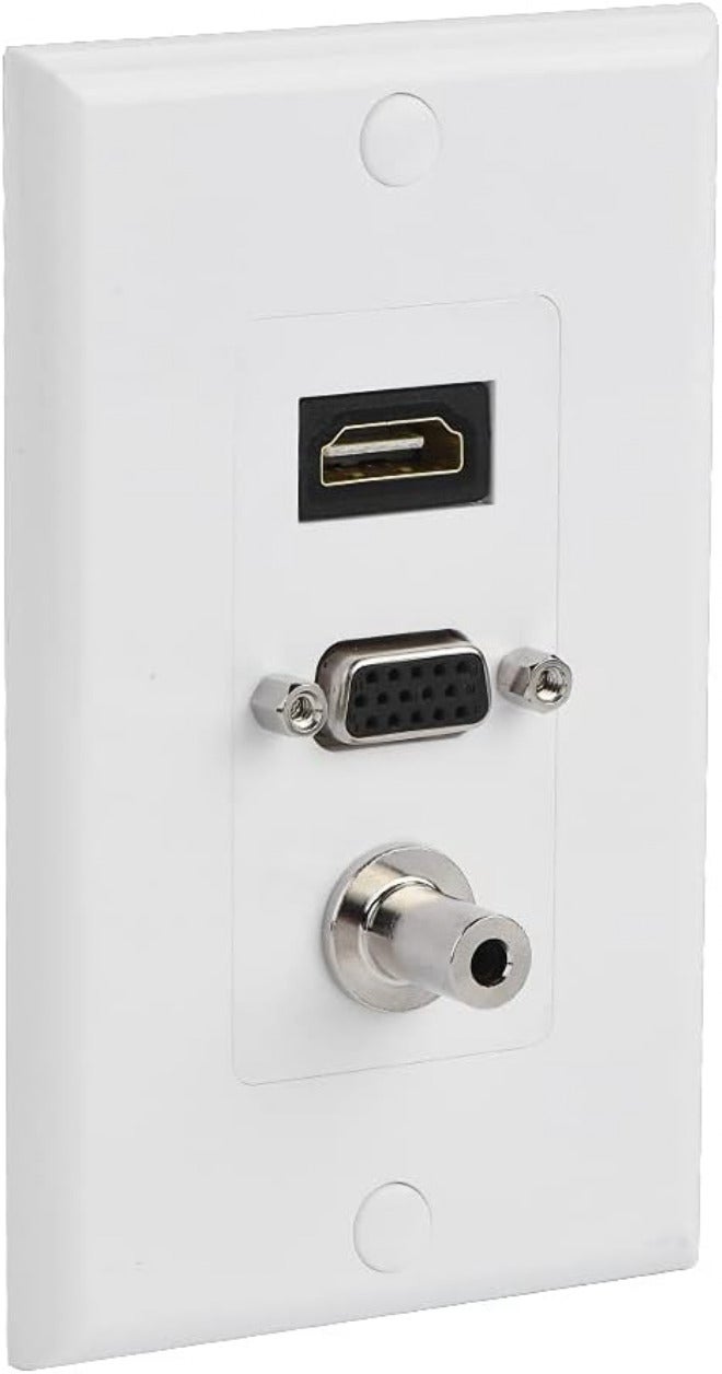 لوحة منفذ الفيديو DC 3.5 مم أنثى + VGA 3 في لوحة منفذ الجدار ولوحة منفذ الجدار الأنثى، لوحة منفذ الحائط، لوحة الوسائط المتعددة، لوحة مقبس الحائط، مقبس الوسائط المتعددة، منفذ الوسائط المتعددة - Image 4