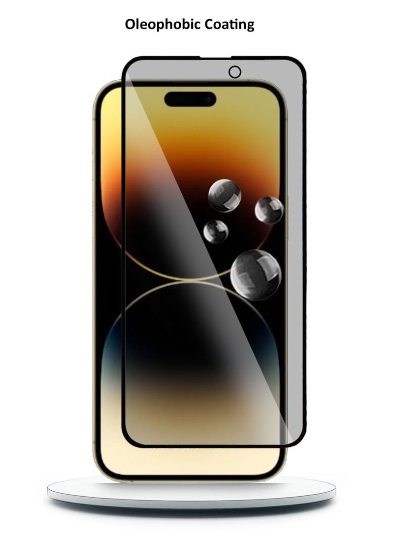 GREEN LION واقي شاشة زجاجي مقوى بالكامل 9H من Green Lion Steve Privacy لهاتف Apple iPhone 14 Pro - مضاد للخدش ومضاد لبصمات الأصابع  - Image 4