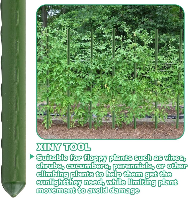 Xiny Tool Garden Stakes, 25 Pack Steel Plant Garden Tomato Stakes with Plastic Coat for Climbing Plants (25 Pack 58 Inch) - Image 5
