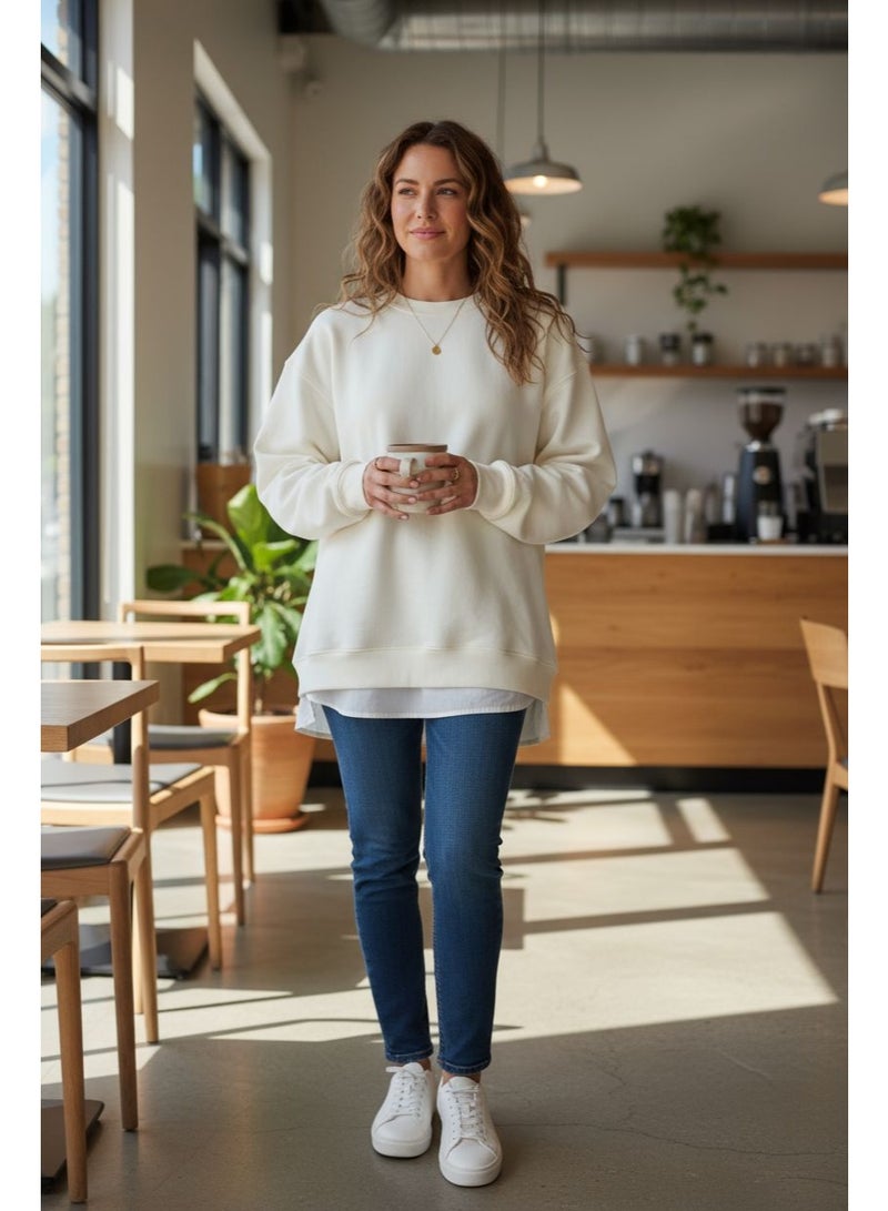 بدايه مودا سمرميلتون سويتشيرت قطن الضهر داكرون - حريمى - Image 1