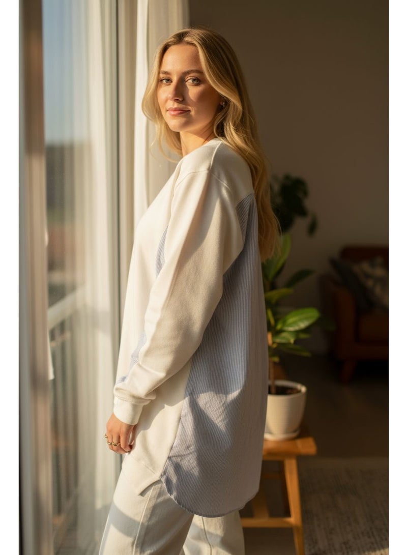 بدايه مودا سمرميلتون سويتشيرت قطن الضهر داكرون - حريمى - Image 4