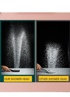 XiuWoo Matte Black Exposed Shower System Triple Function Bathroom Shower Faucet 20cm Square Swivel Rainfall Shower Head with Handheld Adjustable Complete Set Tub Spout Wall Mount Tap Set  - Image 5