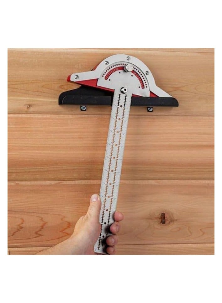 erorex 20" Woodworker Edge Ruler 0-70°Adjustable Protractor Angle Finder Two Arm Carpentry Ruler Measure Layout Tool  - Image 1