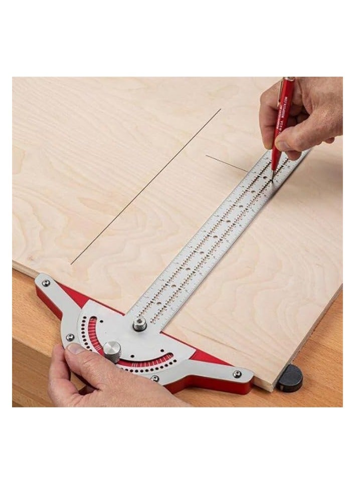 erorex 20" Woodworker Edge Ruler 0-70°Adjustable Protractor Angle Finder Two Arm Carpentry Ruler Measure Layout Tool  - Image 4