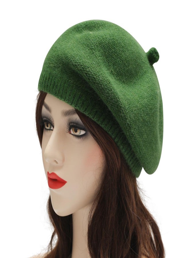ZLYC French Beret Hat Fashion Print Lightweight Winter Warm Artist Hat for Women (Solid Army Green), Solid Army Green, One size - Image 2