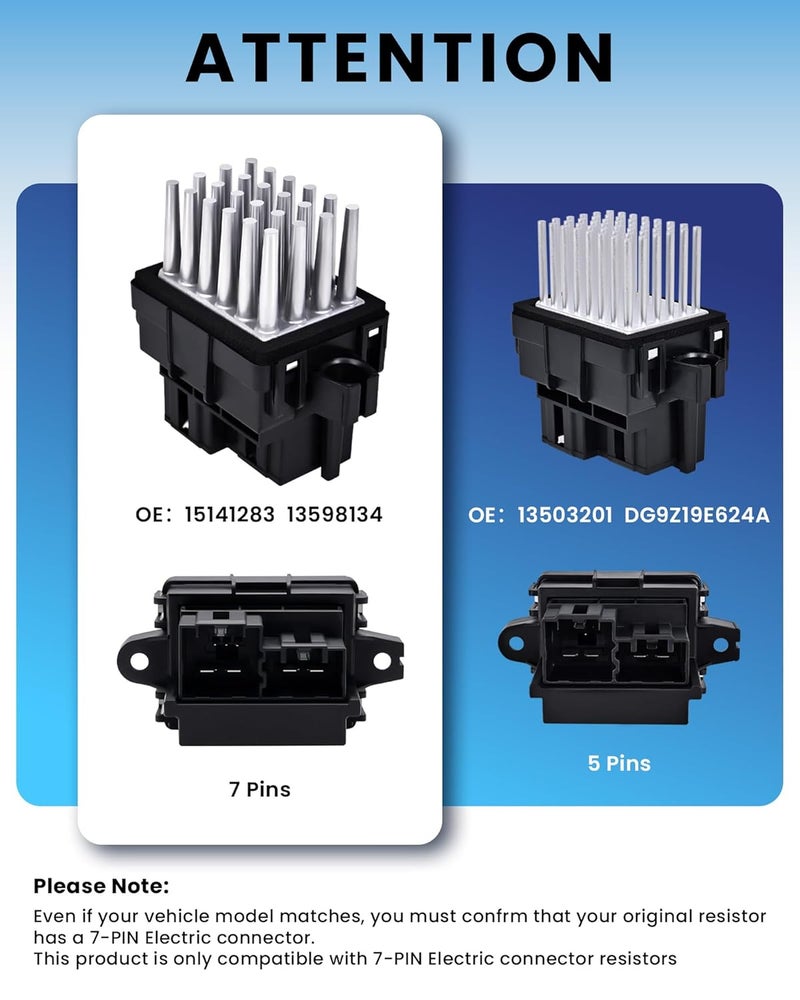 PANNUOSCS Blower Motor Resistor for 2007-2013 Chevy, GMC, Buick, Cadillac, Dodge, Chrysler, Opel - Image 2