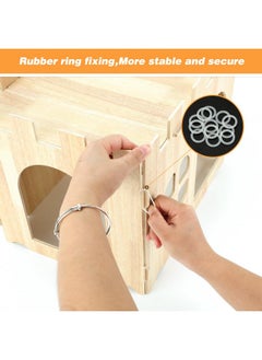 BWOGUE BWOGUE Large Wooden Rabbit House and Hideouts Bunny Castle Detachable Small Animal Play Hideaway Rabbit Hideout Cage Accessories for Indoor Adult Rabbit Guinea Pig Chinchilla Habitat  - Image 3