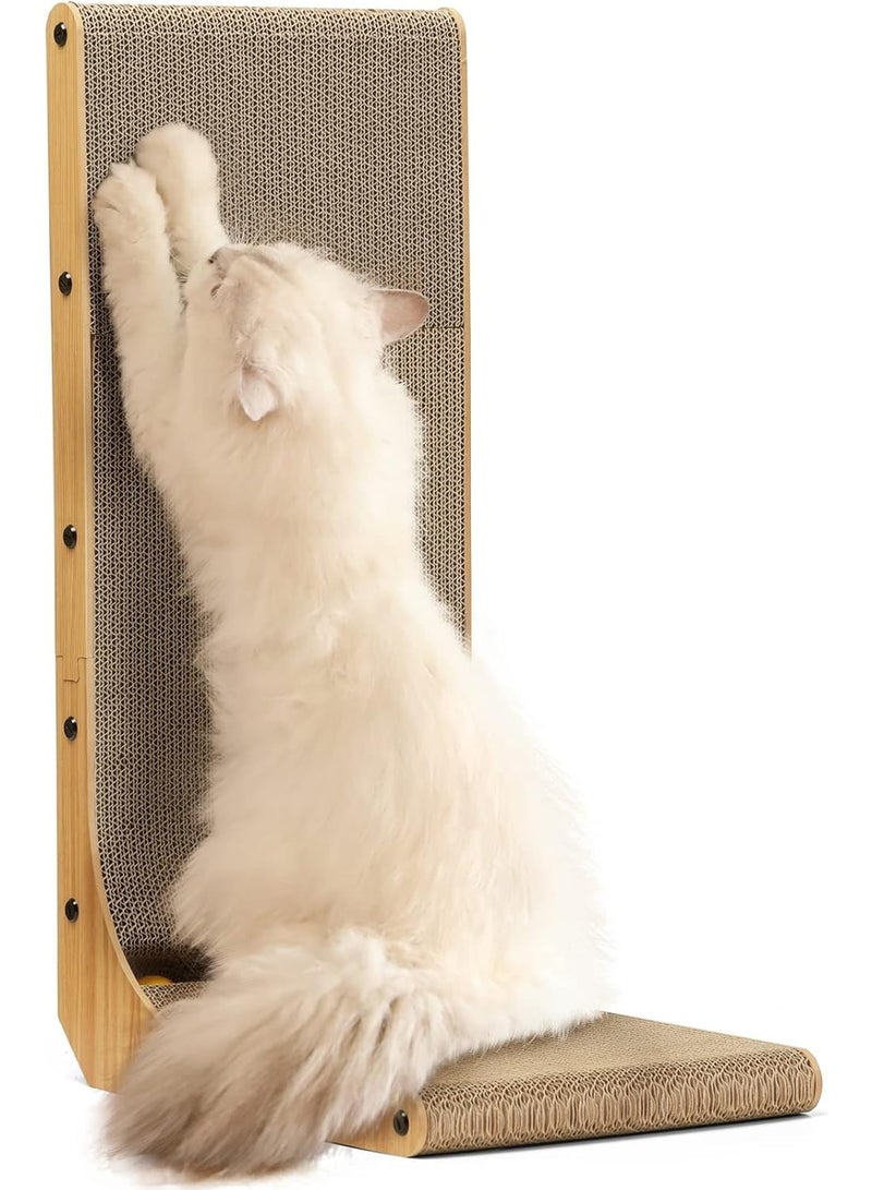 JOGAMS Cat Scratcher 26.8 Inch L Shape Cat Scratch Pad Wall Mounted Cat Scratching Cardboard with Ball Toy for Indoor Cats - Image 1