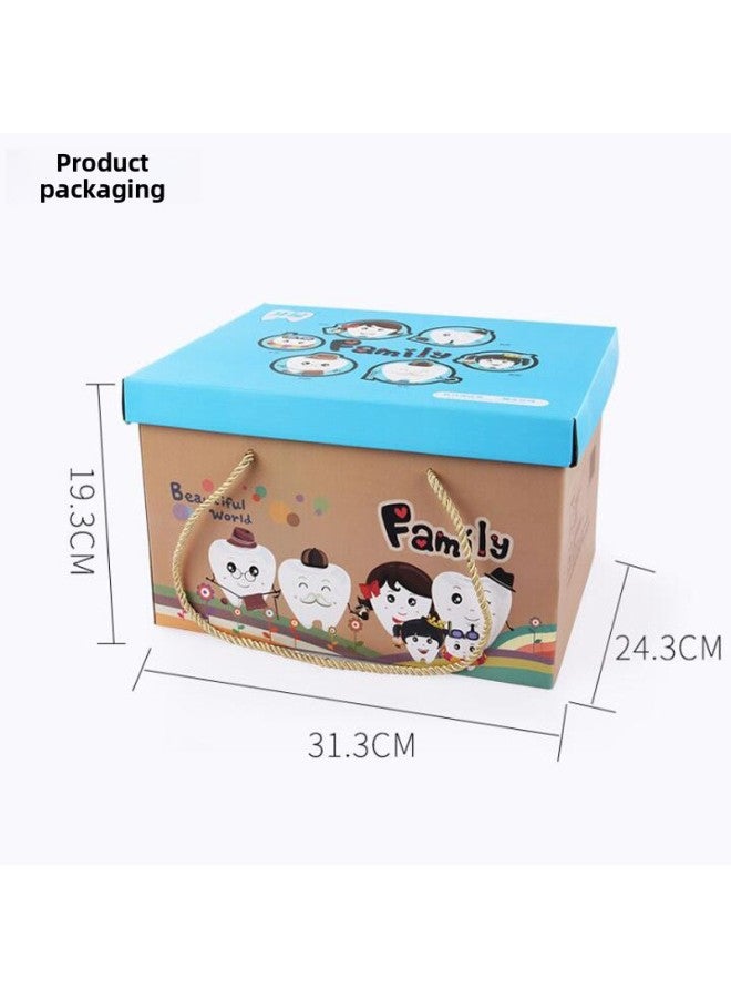Multifunctional Children's Teeth Storage Box Baby Teeth Storage Fetal Hair Umbilical Cord Collection Storage Memorial Hand And Foot Print Box-Color:Wood Color Gold Ink Pad - Image 5