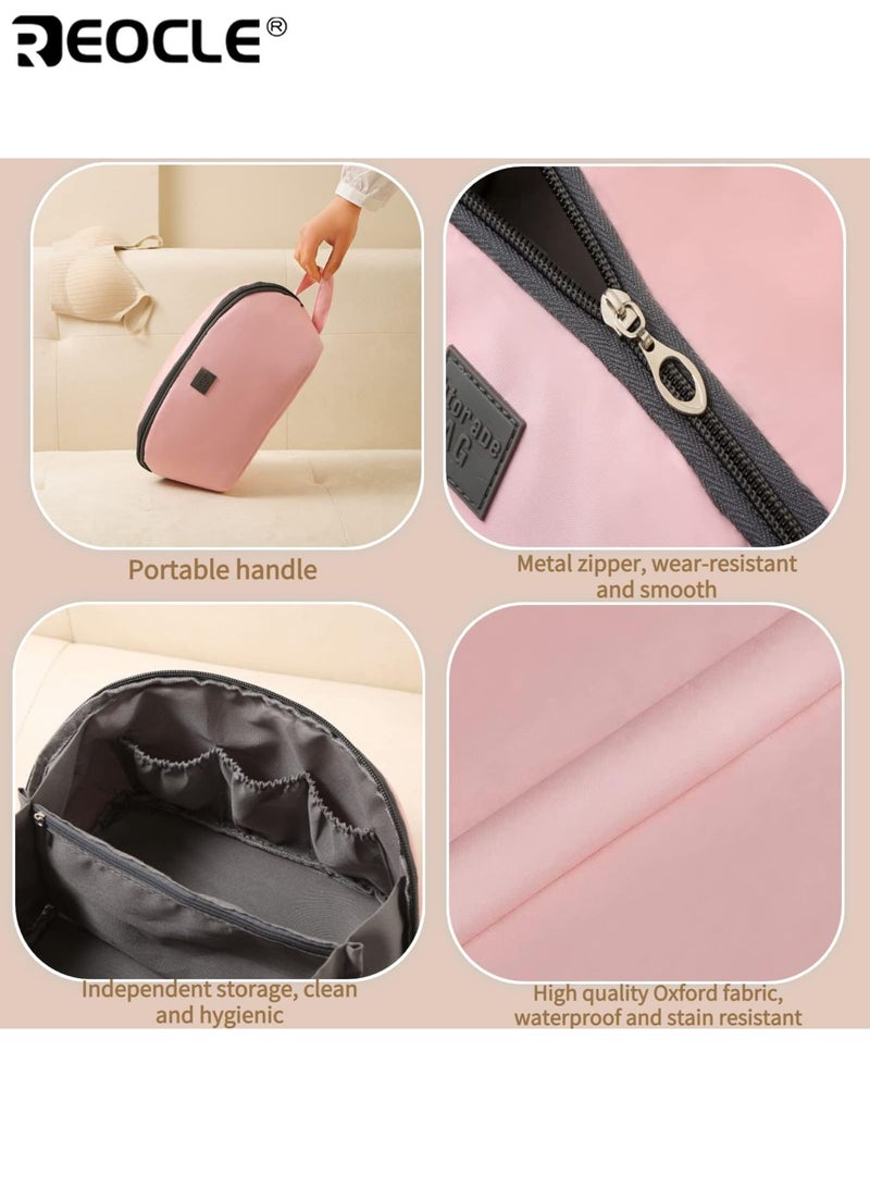 ريوكل حقيبة منظم الملابس الداخلية للسفر حمالة صدر محمولة وحقيبة تخزين الملابس الداخلية مع بطانة مكعب تعبئة كبير للملابس الداخلية والجوارب التجميلية وأكثر مثالية للسفر والاستخدام المنزلي للجنسين - Image 5