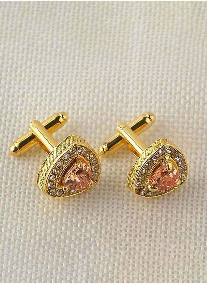 NIBEMINENT - Crystal Studded Triangle Diamante Cufflinks - Image 1