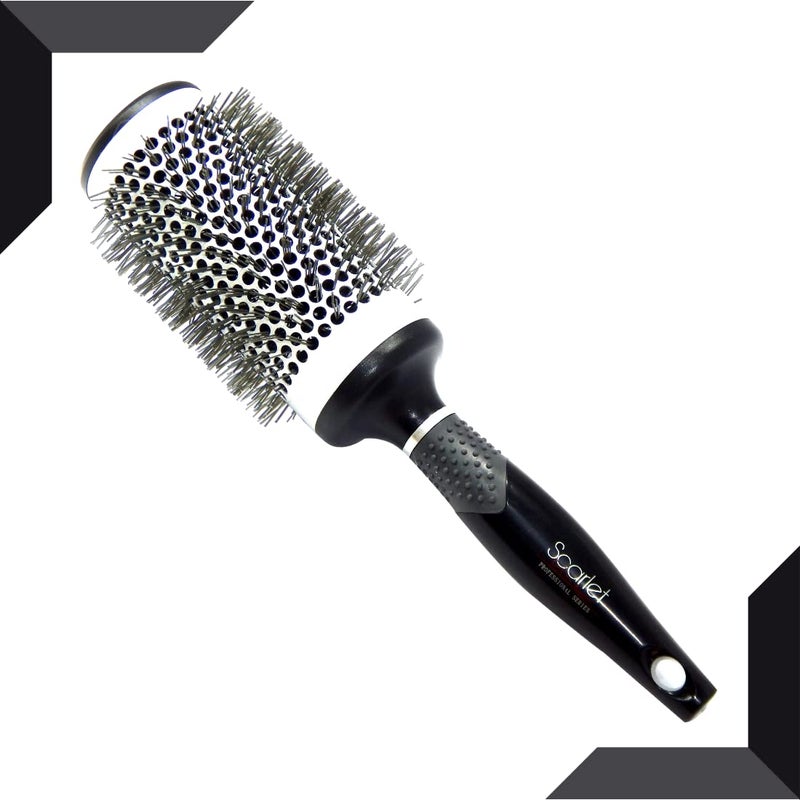 Scarlet Line Professional Matte Extra Large Hot Curling Hair Brush with Ceramic Bristle and Anti Slip Rubber Grip on Handle for Men n Women 53 mm - Image 2