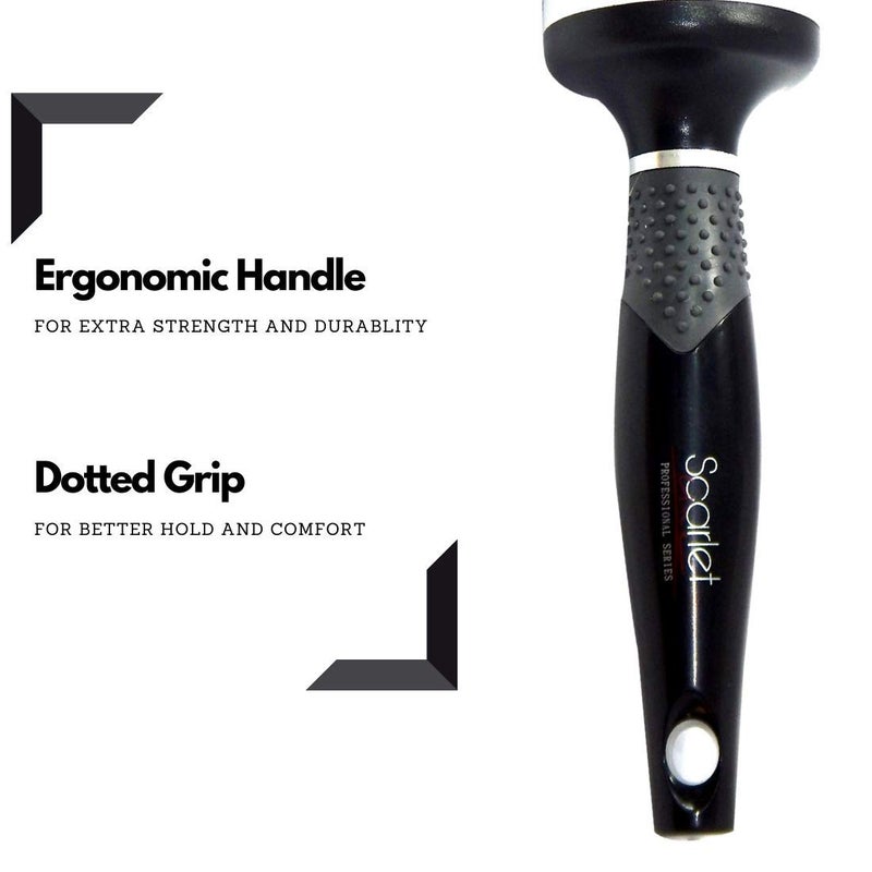 Scarlet Line Professional Matte Extra Large Hot Curling Hair Brush with Ceramic Bristle and Anti Slip Rubber Grip on Handle for Men n Women 53 mm - Image 5