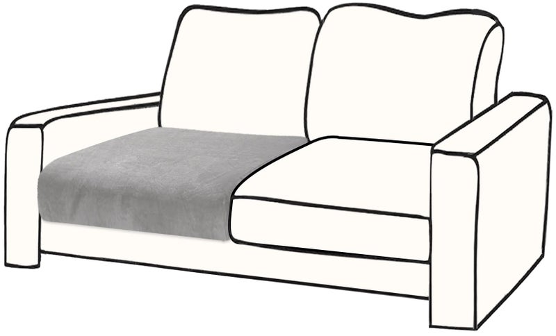 BT.WA Couch Cushion Cover Velvet 1 Piece Seat Cushion Cover Stretch Armchair Cover Separate Sectional Sofa Slipcovers Furniture Protector (1-Seater or Sofa Backrest, Light Grey) - Image 1