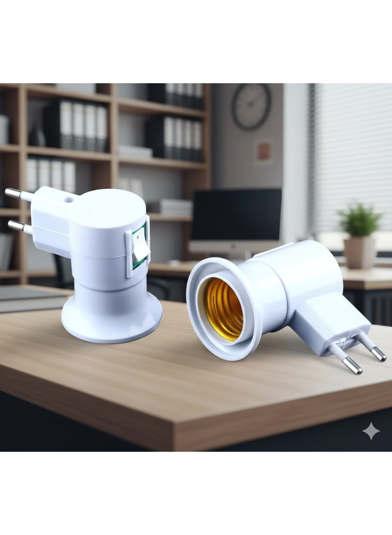 Two screw-in sockets with a control switch for direct operation of bulbs for nighttime lighting (white).