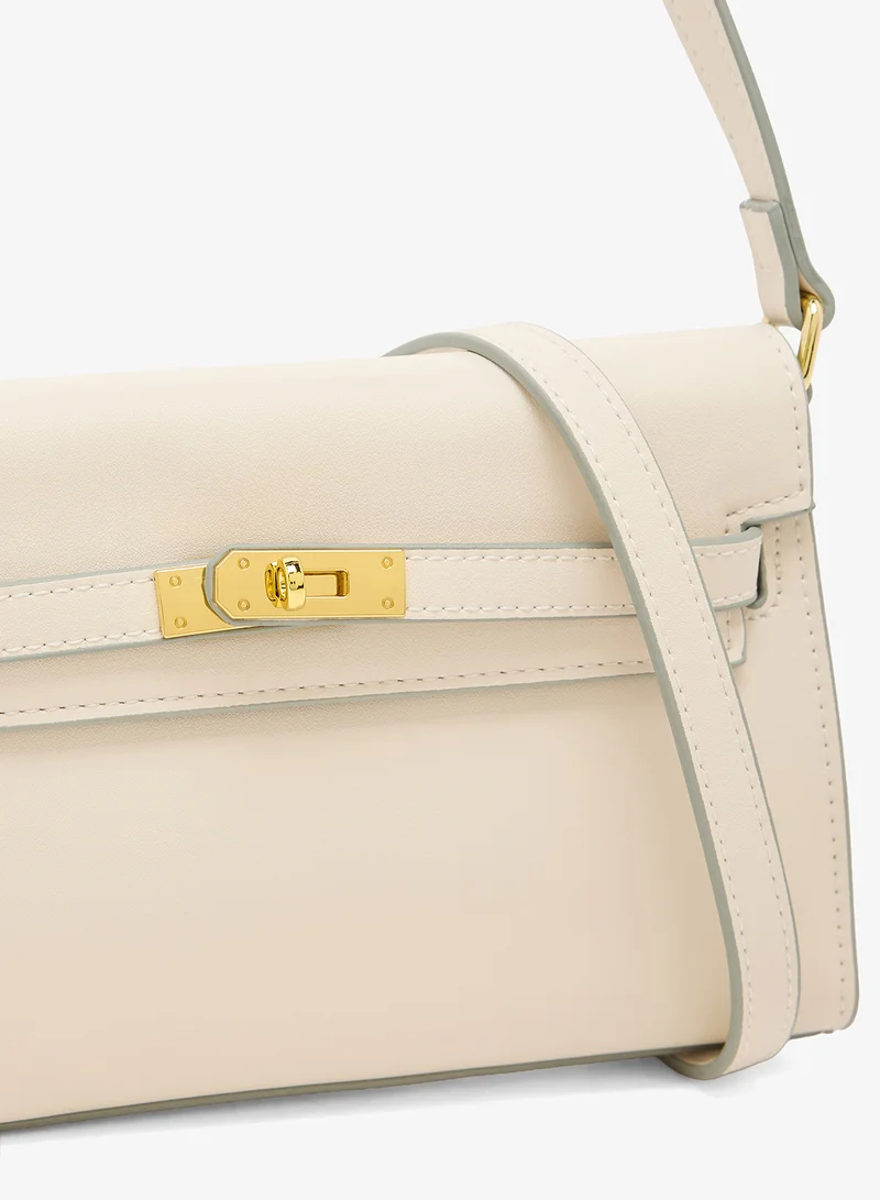 ELLA Gold Accent  Structured Buckle Detailed Crossbody