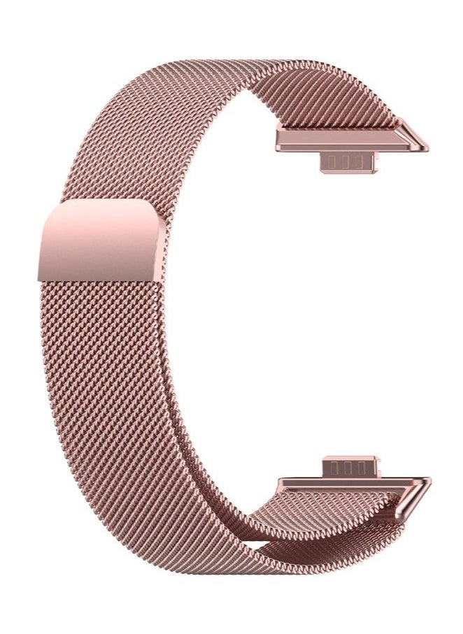 HablTech - Metal Strap Compatible with Huawei Watch Fit 3, Magnetic Mesh Stainless Milanese Loop Replacement Watch Band for Huawei Watch Fit 3 Straps Pink - Image 1