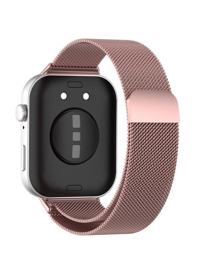 HablTech - Metal Strap Compatible with Huawei Watch Fit 3, Magnetic Mesh Stainless Milanese Loop Replacement Watch Band for Huawei Watch Fit 3 Straps Pink - Image 1