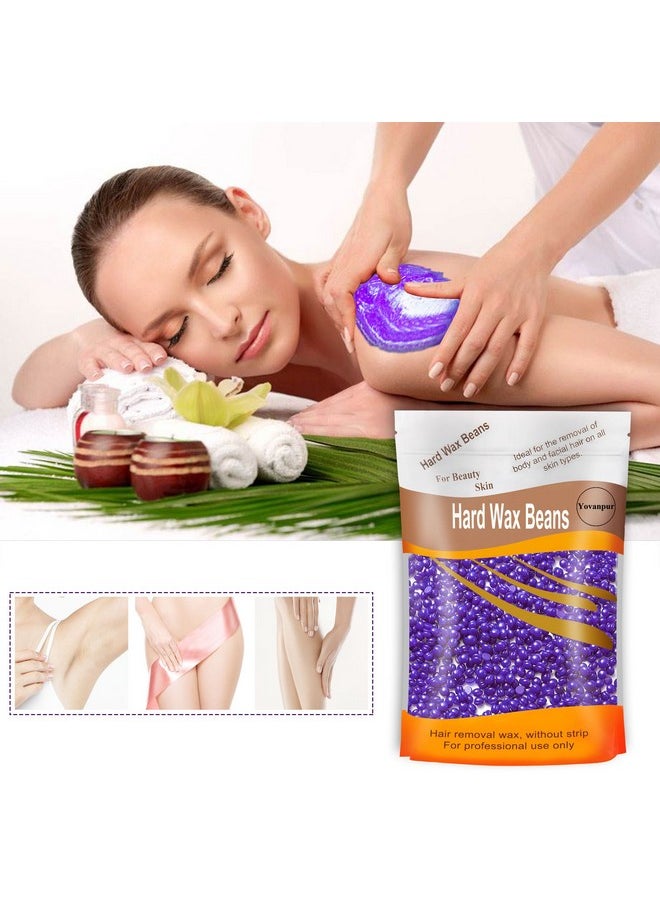 Yovanpur Yovanpur Women Hair Removal Hard Wax Beans Hard Body Wax Beans For Facial Arm Legs 300G/Bag With 10Pcs Wax Spatulas (Lavender)  - Image 5