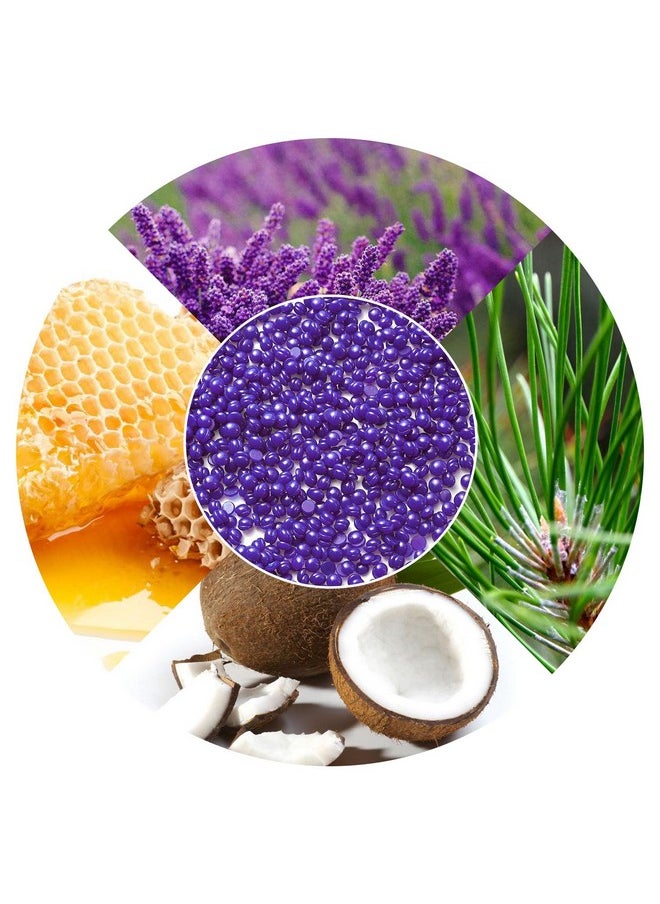 Yovanpur Yovanpur Women Hair Removal Hard Wax Beans Hard Body Wax Beans For Facial Arm Legs 300G/Bag With 10Pcs Wax Spatulas (Lavender)  - Image 4