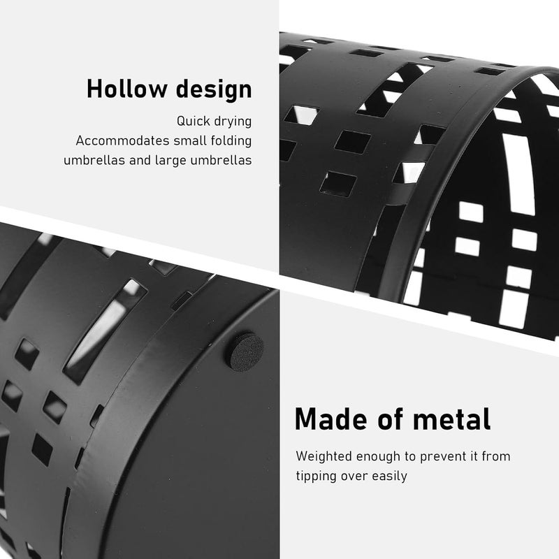 كلاراكو حامل مظلات معدني للمدخل، عصري وموفر للمساحة، مقاوم للصدأ والماء للمظلات الصغيرة والكبيرة - Image 3