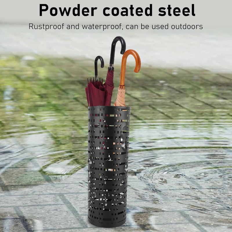 كلاراكو حامل مظلات معدني للمدخل، عصري وموفر للمساحة، مقاوم للصدأ والماء للمظلات الصغيرة والكبيرة - Image 5