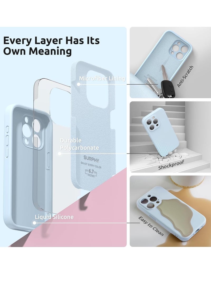 Raxoom Design for iPhone 15 Pro Max Case, Liquid Silicone [2 x Screen Protectors & 1 x Lanyard] Protection for Each Lens Shockproof Cover for iPhone 15 Pro Max 6.7 inch 2023, Cloud Blue - Image 4