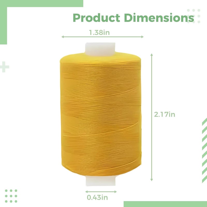 Yellow Polyester Sewing Thread, 1000 Yard, Size 402 All-Purpose Household Thread for Sewing, Quilting, Serging, and Craft Projects, 2.2 X 1.4 in - Image 2