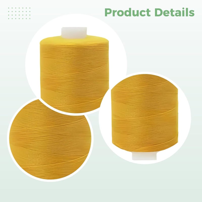 Yellow Polyester Sewing Thread, 1000 Yard, Size 402 All-Purpose Household Thread for Sewing, Quilting, Serging, and Craft Projects, 2.2 X 1.4 in - Image 5