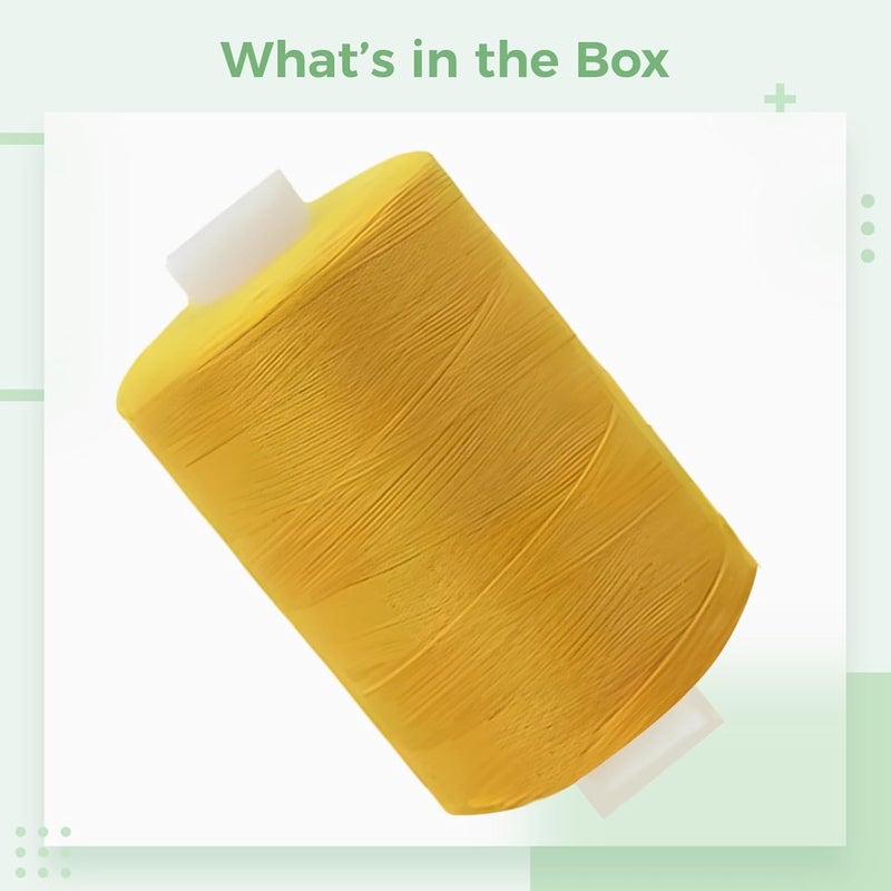 Yellow Polyester Sewing Thread, 1000 Yard, Size 402 All-Purpose Household Thread for Sewing, Quilting, Serging, and Craft Projects, 2.2 X 1.4 in - Image 3