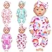 Ecore Fun 5 Sets Baby Doll Outfits Headbands 10 pcs for 1418 Baby Dolls Cute Jumpsuit Hair Accessory Set for DressUp Play - Image 2