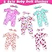 Ecore Fun 5 Sets Baby Doll Outfits Headbands 10 pcs for 1418 Baby Dolls Cute Jumpsuit Hair Accessory Set for DressUp Play - Image 4