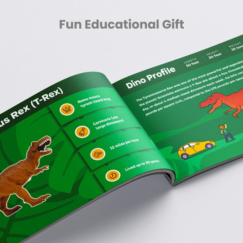 Boley 14-Pack Dinosaur Toys for Kids with Educational Booklet - 9" Realistic Dino Figures for Boys & Girls Ages 3+ - Includes T-Rex, Raptor, Stegosaurus, Triceratops, and More - Image 5