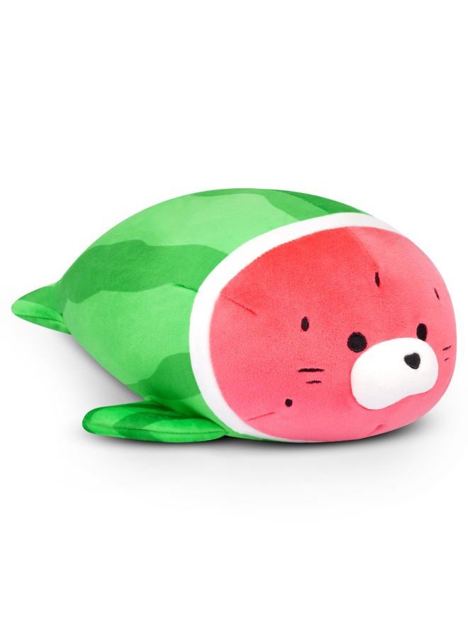 Leokawin Weighted Stuffed Animals - 9 Inch Weighted Watermelon Seal Plush,Cute Seal Stuffed Animal Small Plush Pillow,Soft Kawaii Weighteds Plushie Watermelon Seals Toy Gifts for Kids Boys Girls - Image 1