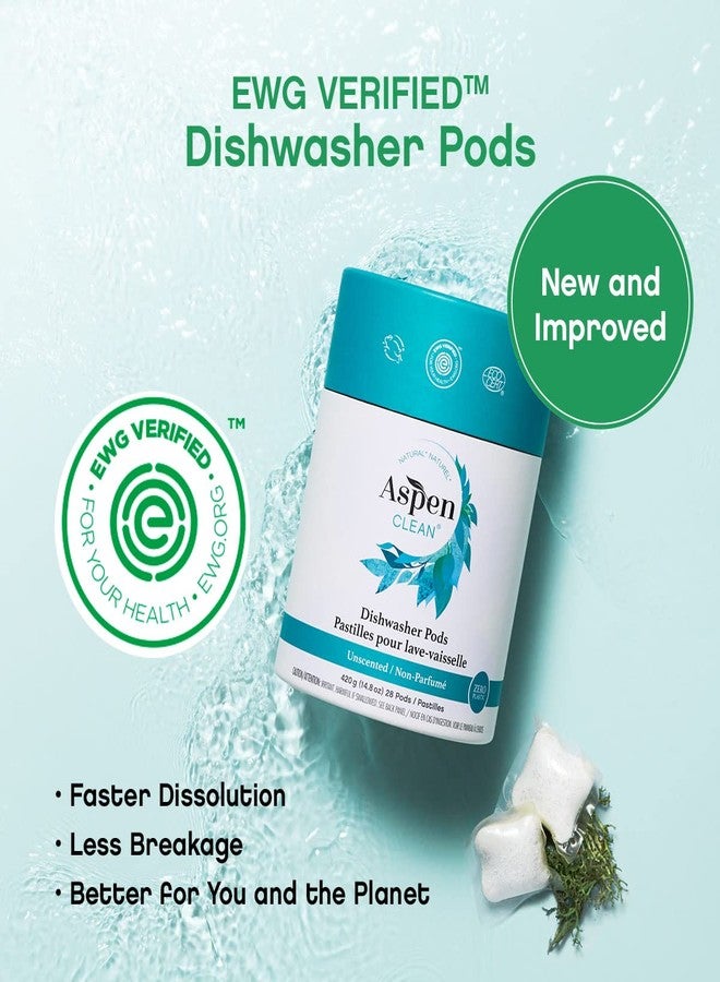 AspenClean Unscented Dishwasher Pods by AspenClean, Dye-Free, Zero Plastic, EWG Verified™, Vegan, Eco-Friendly, Natural Dishwasher Detergent - 28 Count - Image 2