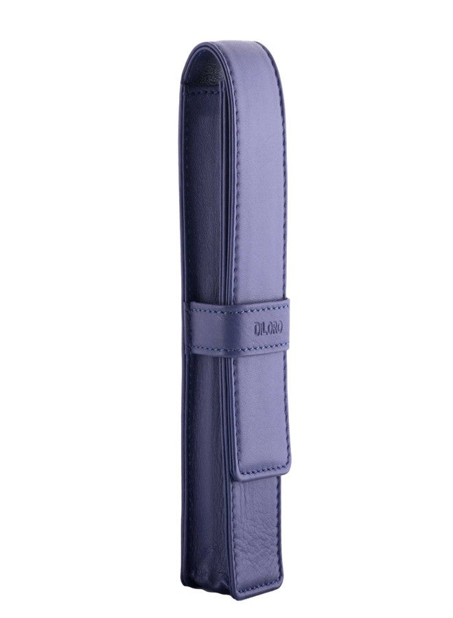DiLoro Leather Single Pen Case Pencil Pouch Holder for One Fountain Ballpoint Rollerball Pen and Pencil (Violet) - Image 3