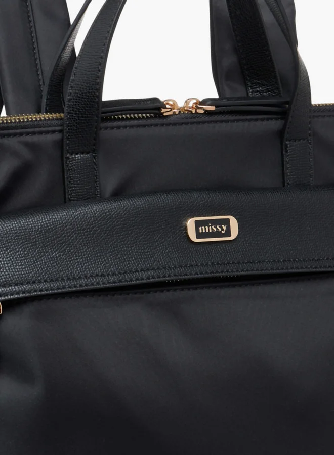 MISSY Solid Backpack with Adjustable Straps and Zip Closure - 32x13x34 cm