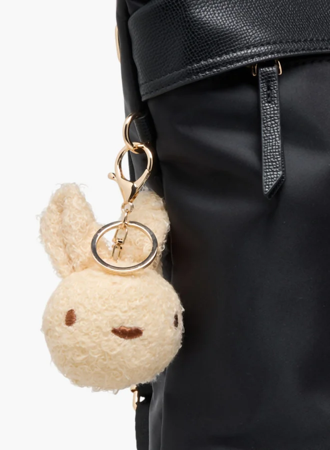 MISSY Solid Backpack with Adjustable Straps and Zip Closure - 32x13x34 cm