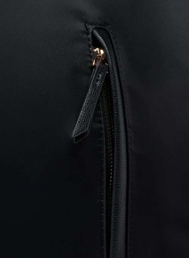 MISSY Solid Backpack with Adjustable Straps and Zip Closure - 32x13x34 cm