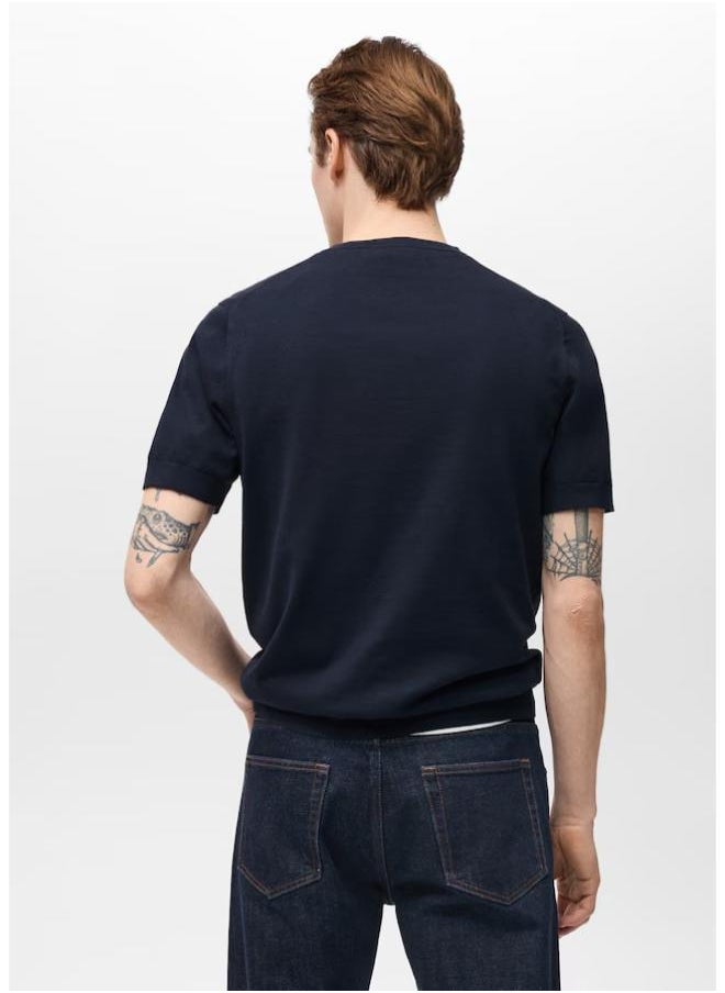 Mango Man Cotton Fine-Knit T-Shirt  - Image 2
