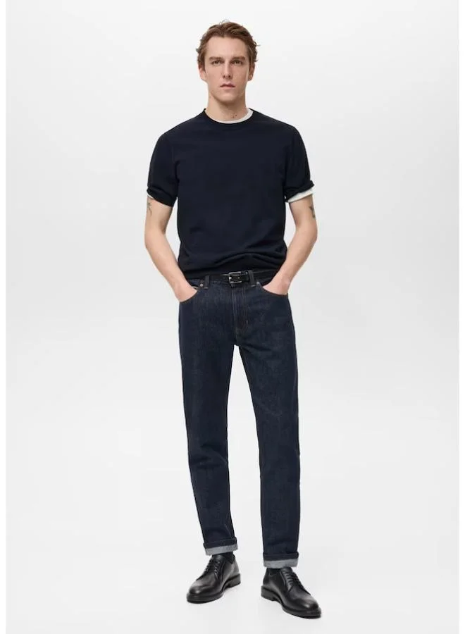 Mango Man Cotton Fine-Knit T-Shirt