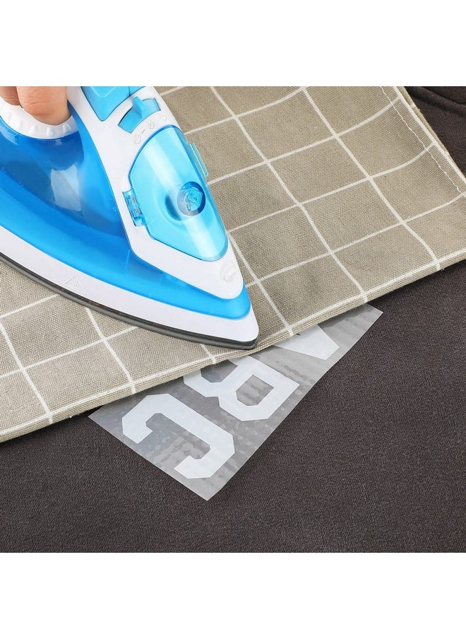 Woanger - 32 Sheets 400 Pieces 8 Inch Iron On Numbers 2 Inch Iron On Letters Set 09 Jersey Numbers Iron On Az Heat Transfer Letters For Clothing Team Uniform Sports T Shirt Football Basketball White - Image 1