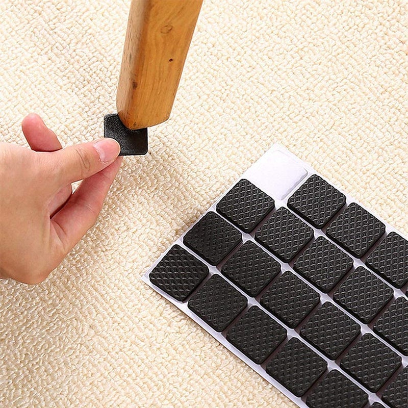 BIRZAR Self Adhesive Round Rubber Floor Protector Non Slip Furniture Pads Sofa Bed Table Cabinet Dining Chairs Balance Pad Noise Insulation Pad Square30 pcs - Image 3