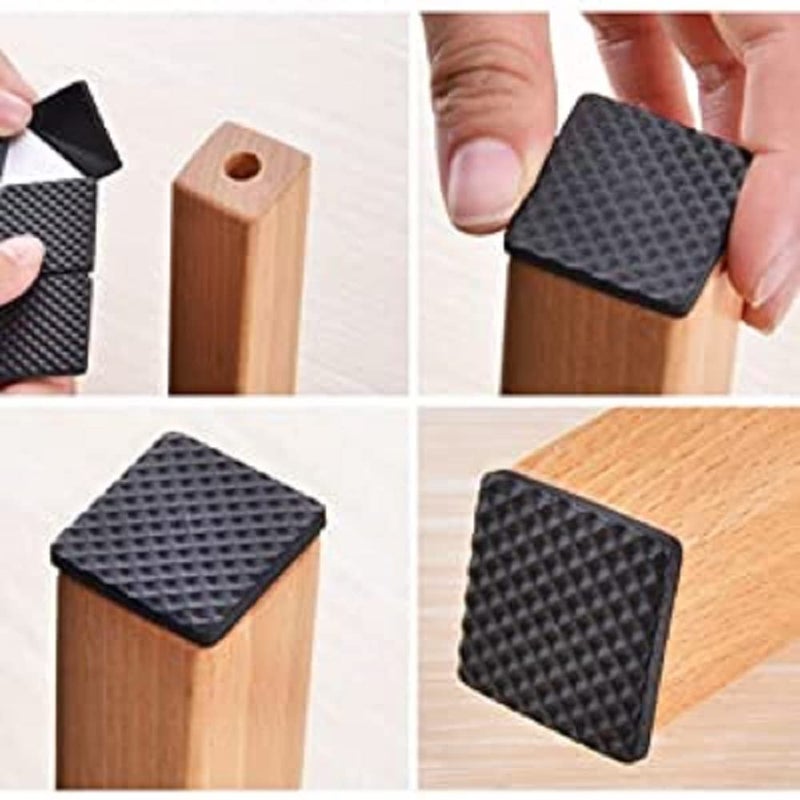 BIRZAR Self Adhesive Round Rubber Floor Protector Non Slip Furniture Pads Sofa Bed Table Cabinet Dining Chairs Balance Pad Noise Insulation Pad Square30 pcs - Image 4